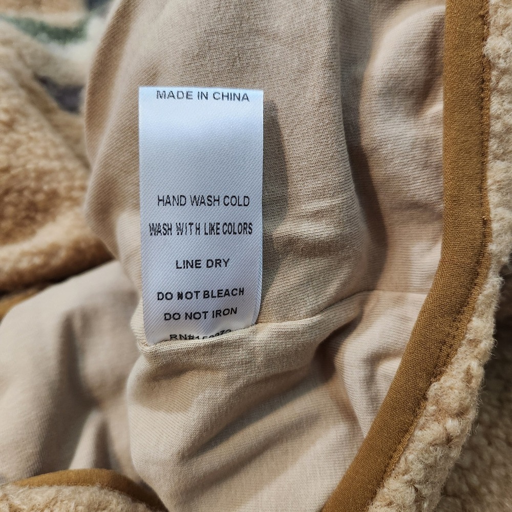 Cozy Patchwork Teddy Jacket - Tan Multi - Picture 9 of 11